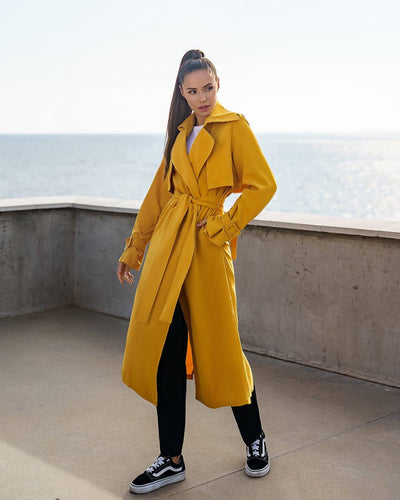 Mustard BELTED TRENCH COAT (ARTICLE 202)
