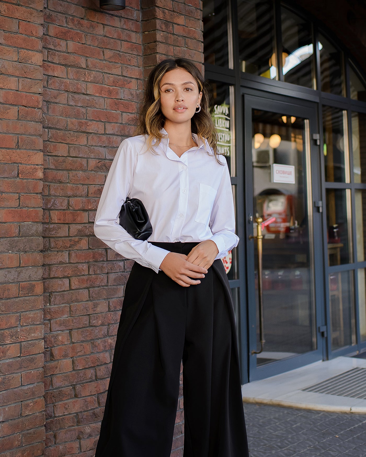 Black HIGH WAIST FITTED PALAZZO PANTS (ARTICLE 508)