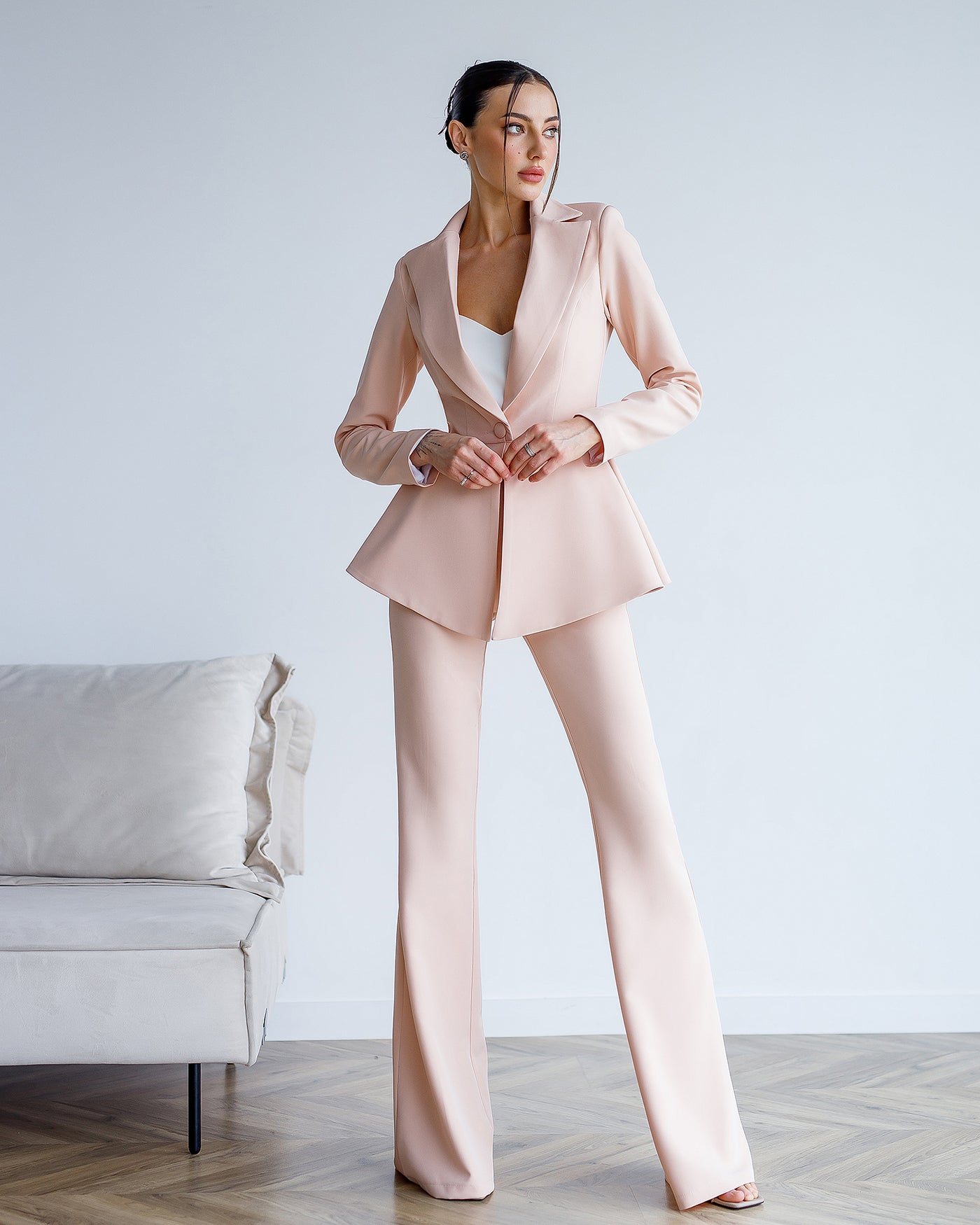 Beige SINGLE-BREASTED SUIT 2-PIECE (ARTICLE 421)