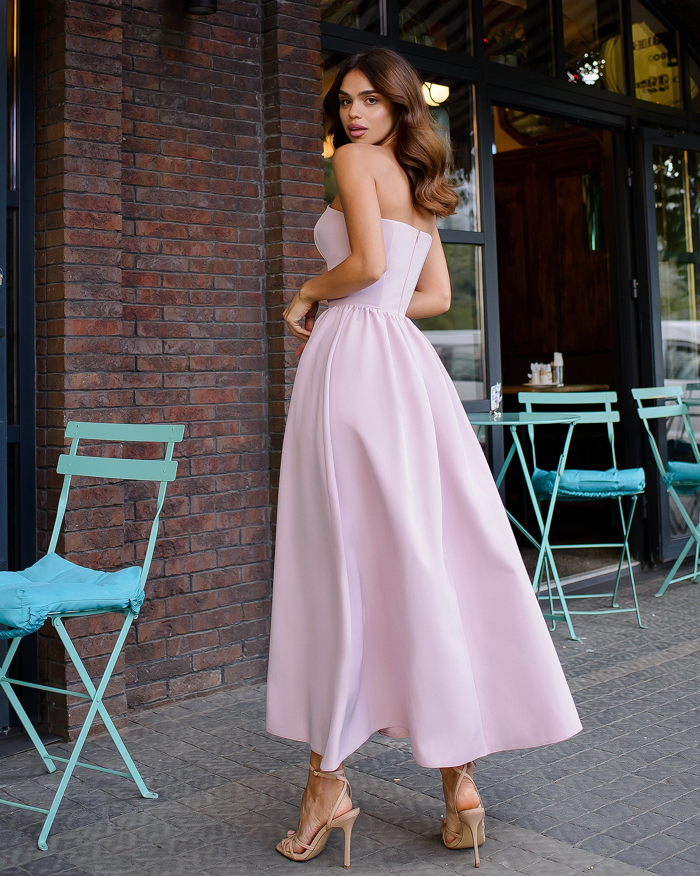 Dusty Pink CORSETED STRAPLESS DRESS (ARTICLE 503)