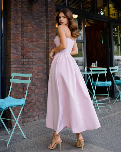 Dusty Pink CORSETED STRAPLESS DRESS (ARTICLE 503)