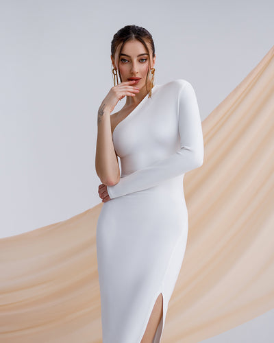 White One-Shoulder Maxi Dress (article 262)