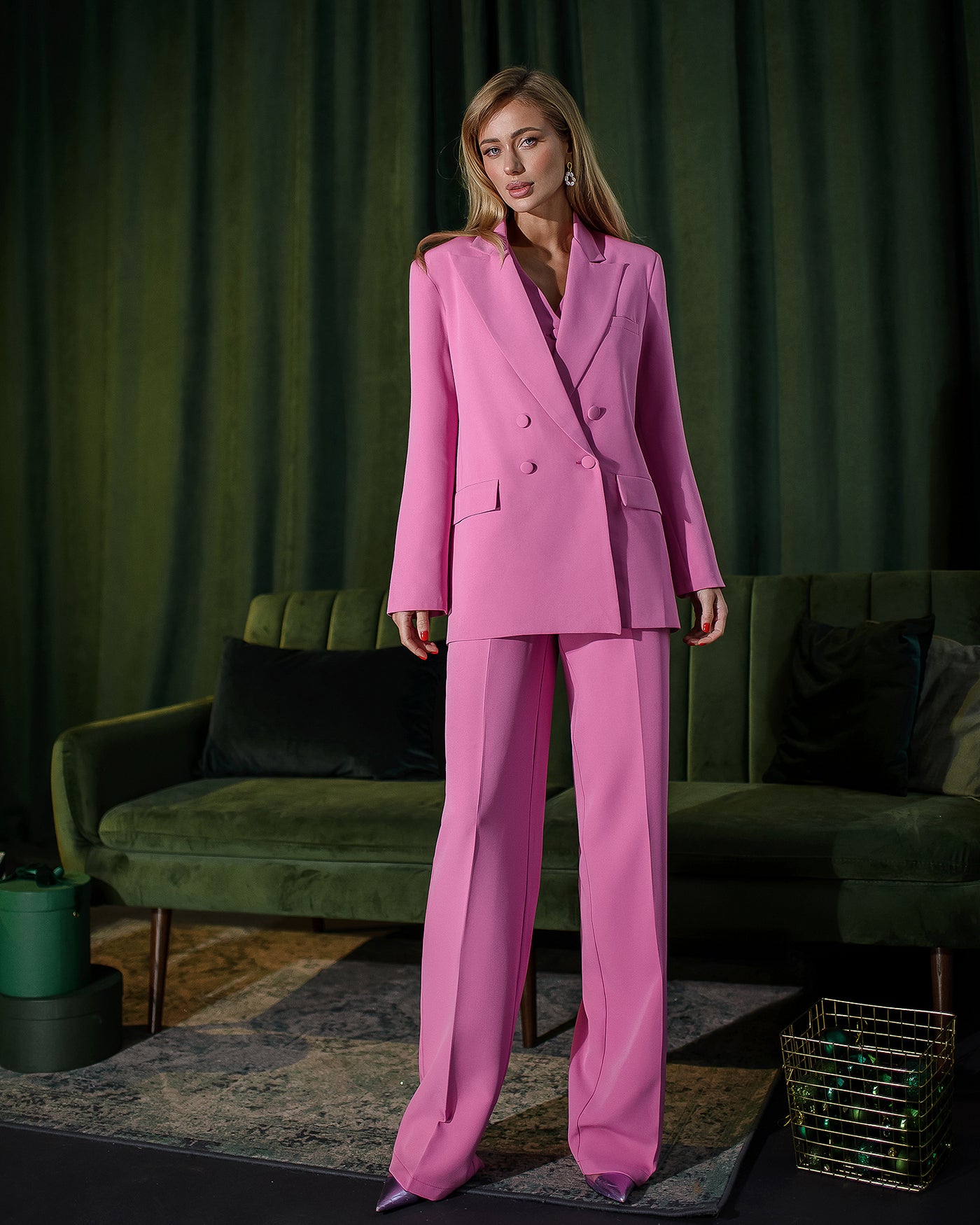 Pink DOUBLE-BREASTED 3-PIECE SUIT (ARTICLE 424)