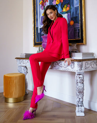 Red SHAWL LAPEL SUIT 2-PIECE (ARTICLE 365)