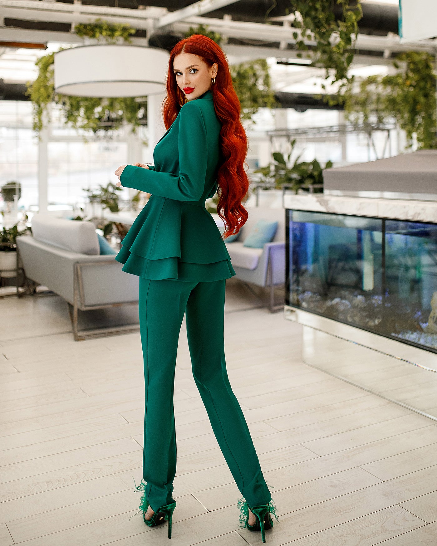 Green SHAWL LAPEL SUIT 2-PIECE (ARTICLE 365)