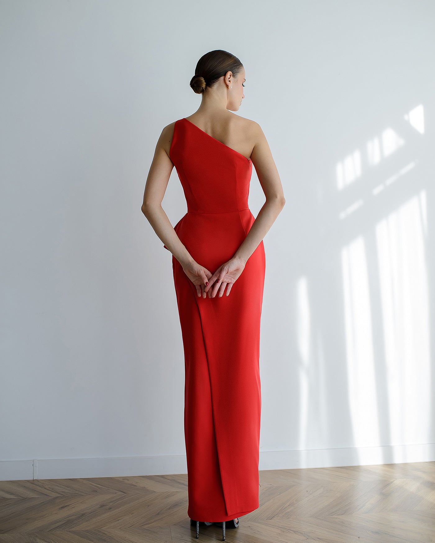 Red Asymmetric Sleeveless Maxi Dress (article 514)