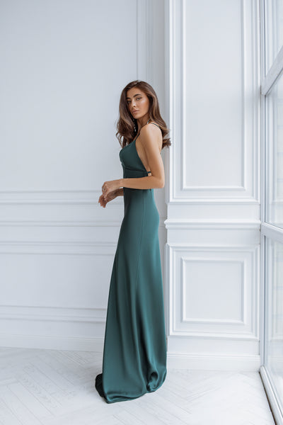 Emerald SATIN SLIP MAXI DRESS (ARTICLE C420)