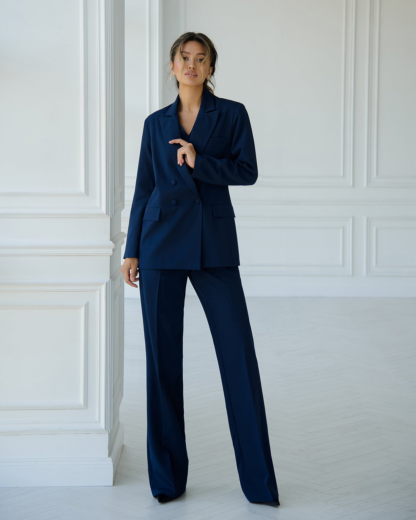 Dark blue Double-Breasted 3-Piece Suit (article 424)