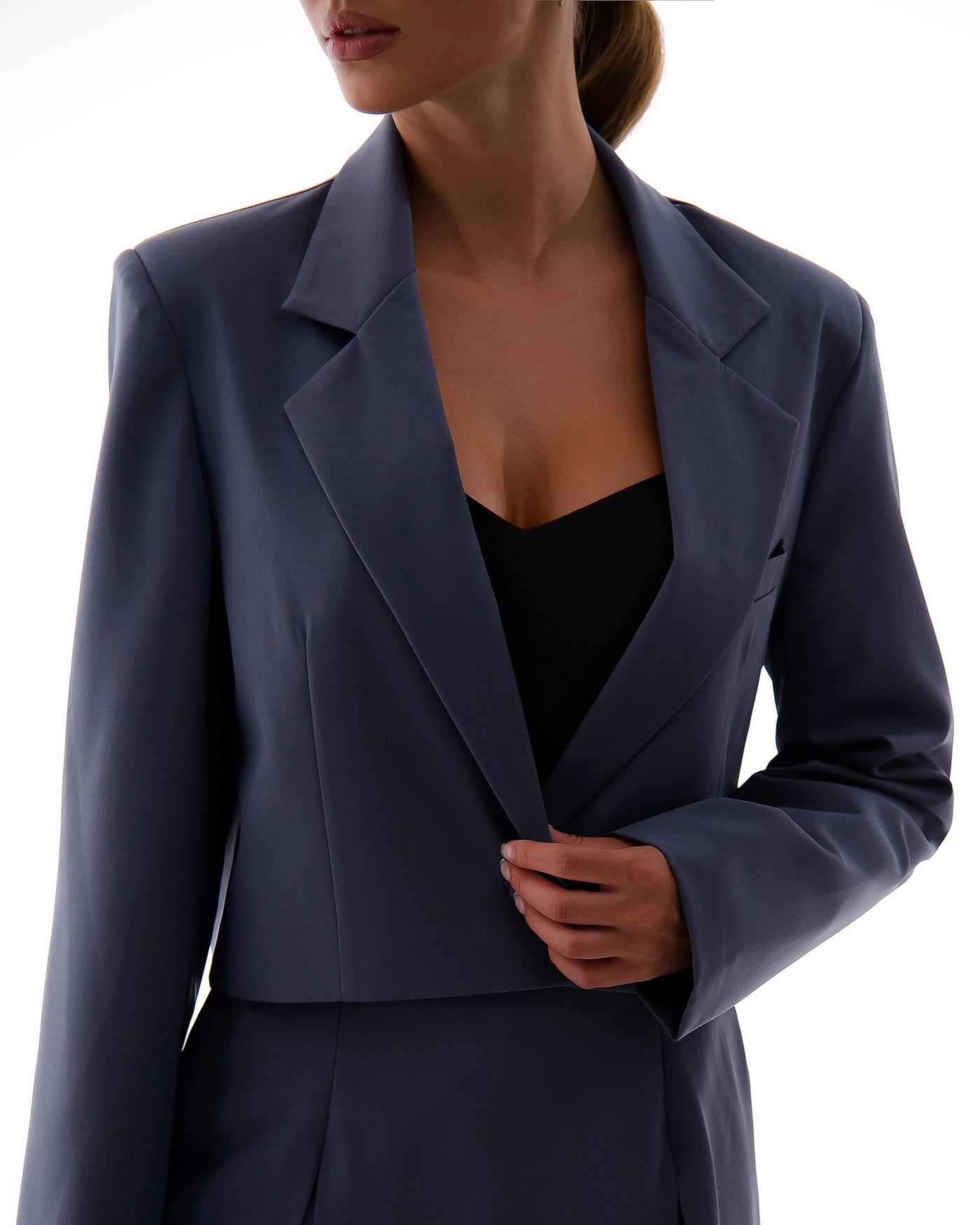 Grey Crop Jacket Skirt Suit 2-Piece (article 423)
