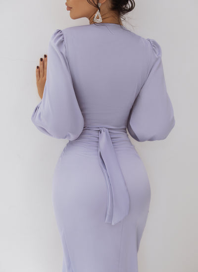 Lavender  Long Sleeve Midi Dress (article C293/1)