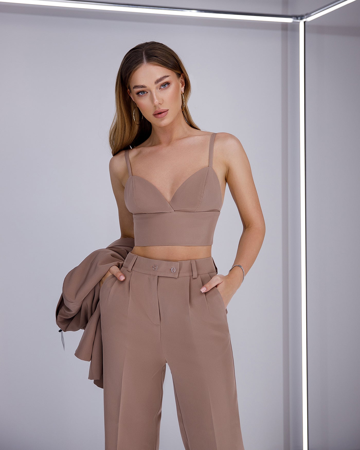 Beige DOUBLE BREASTED SUIT 3-PIECE (ARTICLE 300)