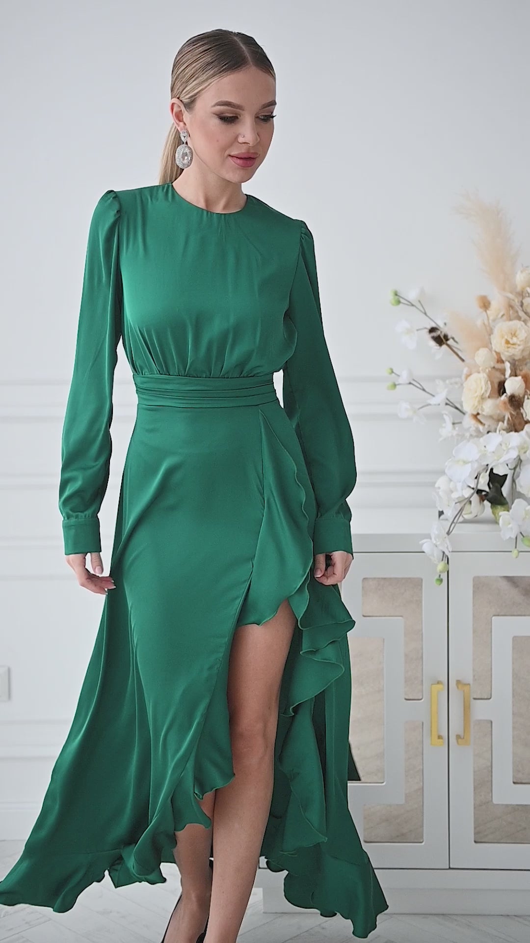 Emerald THIGH-SLIT MAXI DRESS (ARTICLE C257)