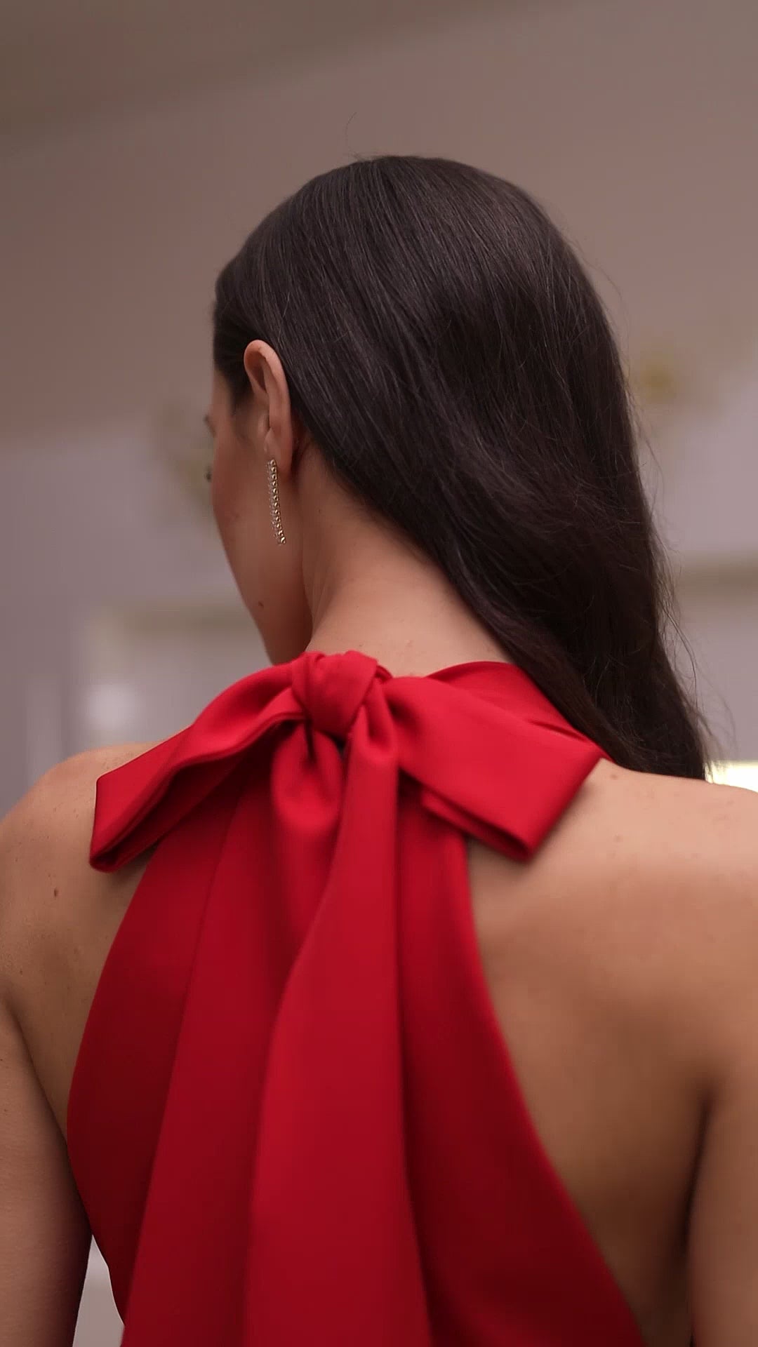 Red BOW BACK MINI DRESS (ARTICLE 518)