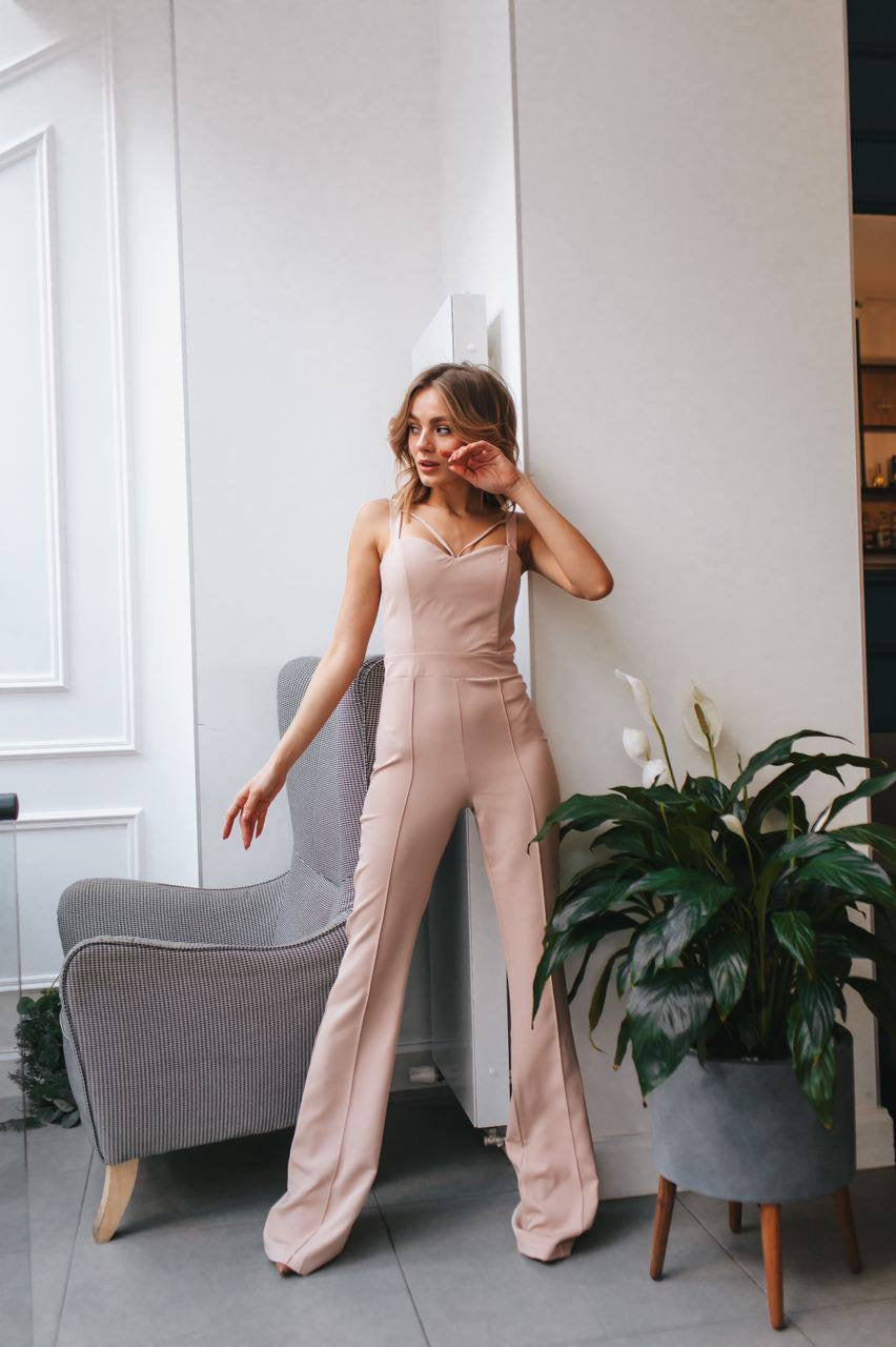 Beige Jumpsuit with harnesses