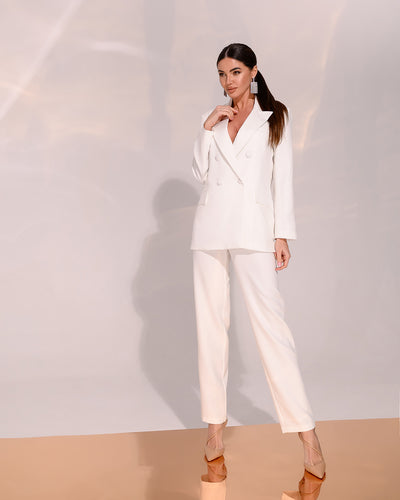 White DOUBLE-BREASTED SUIT 2-PIECE (ARTICLE 404)