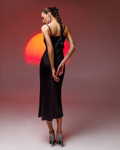 Black Silk Slip Dress (article 021)