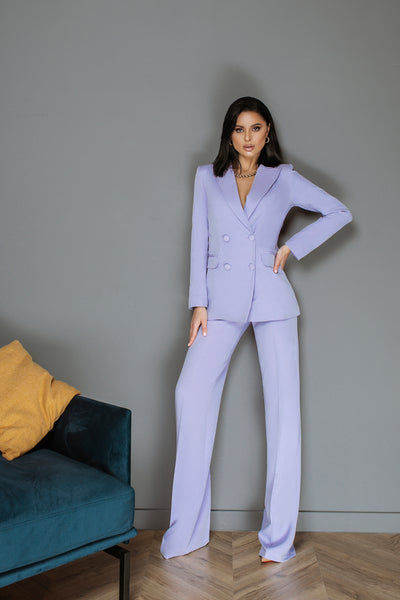 Lavender BELTED DOUBLE BREASTED SUIT 2-PIECE (ARTICLE C273)