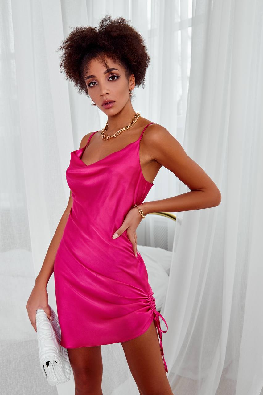 Crimson Silk Slip Mini Dress (article 022)