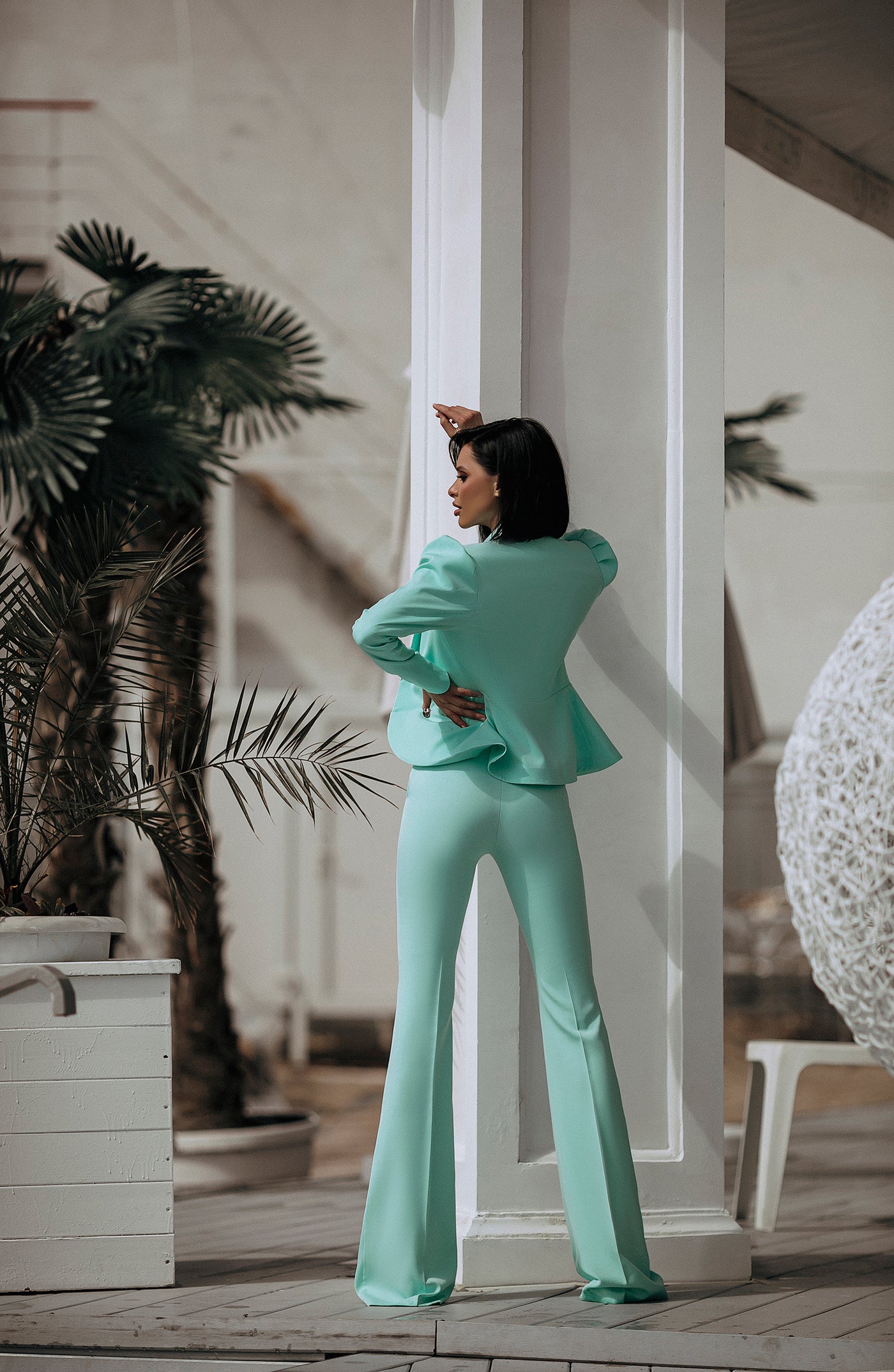 Tiffany-Blue Double Breasted Suit 2-Piece (article C333)