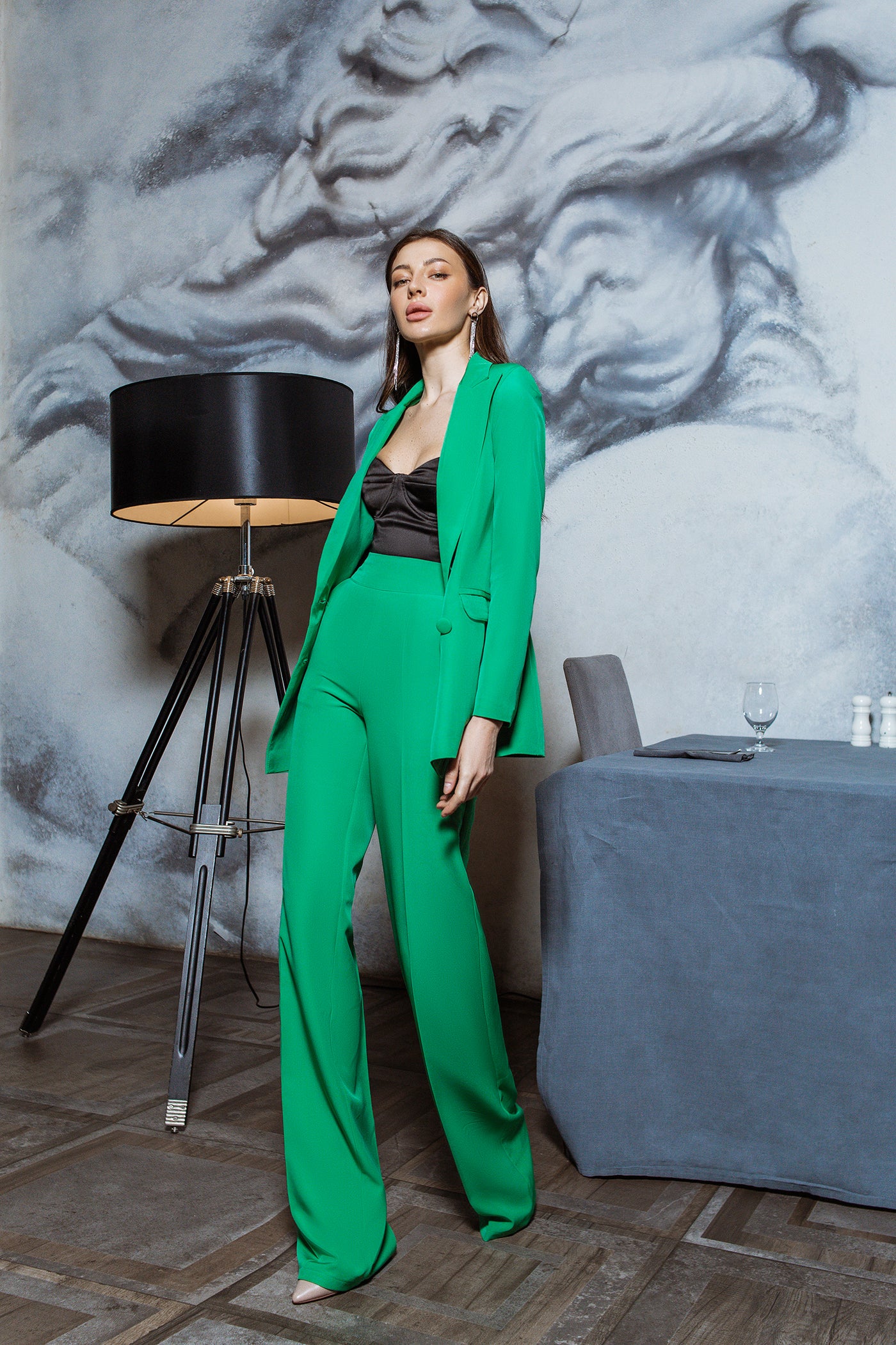 Green Belted Double Breasted Suit 2-Piece (article C273)
