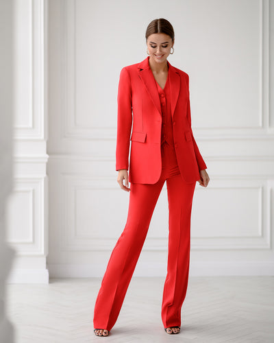 Red Regular-Fit 3-Piece Suit (article 402)