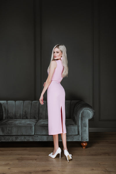 Pink  Sleeveless Midi Dress (article C330)