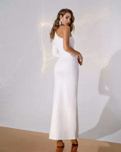 White One-Shoulder Maxi Dress (article 262)