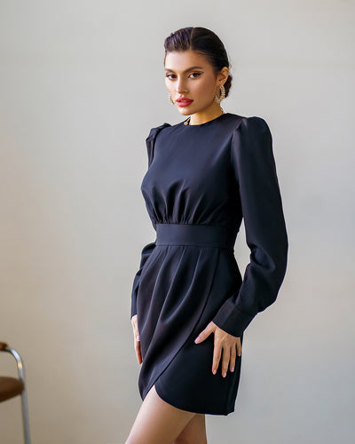 Black Long Sleeve Mini Dress (article 280)