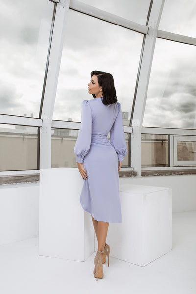 Lavender  Long Sleeve Midi Dress (article C293/1)