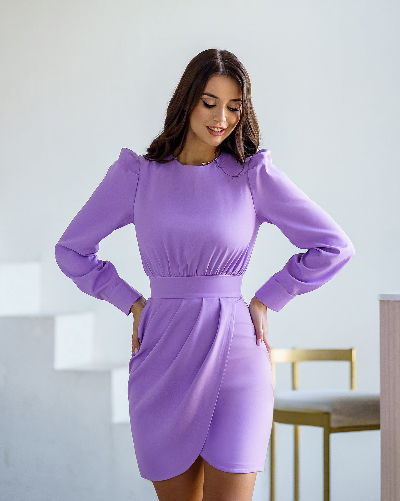 Lavender LONG SLEEVE MINI DRESS (ARTICLE 280)