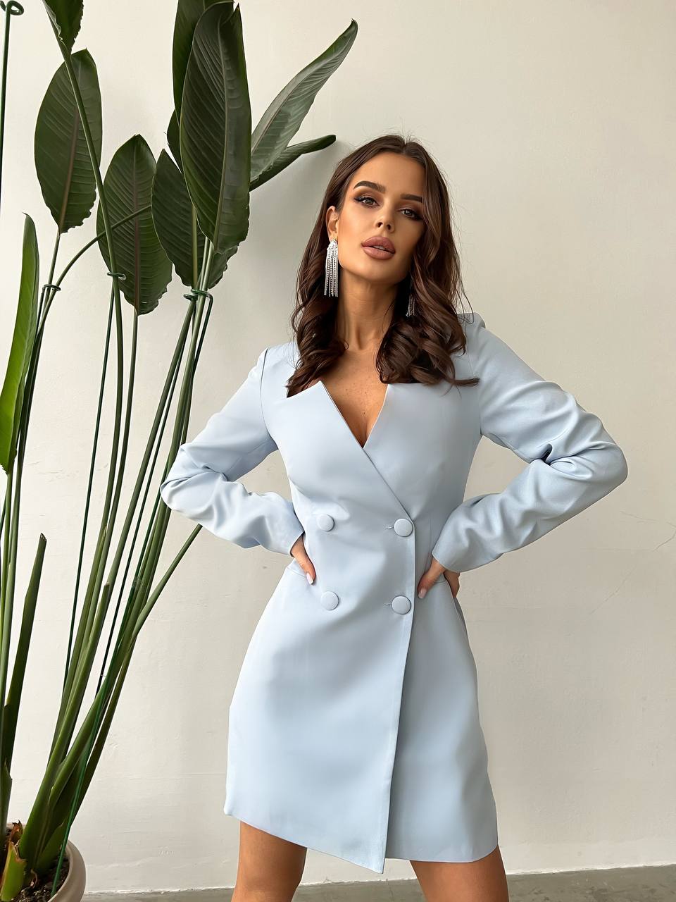Sky-Blue Double Breasted Blazer Dress (article C335)