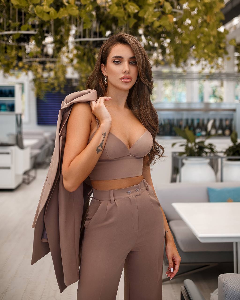 Beige DOUBLE BREASTED SUIT 3-PIECE (ARTICLE 300)