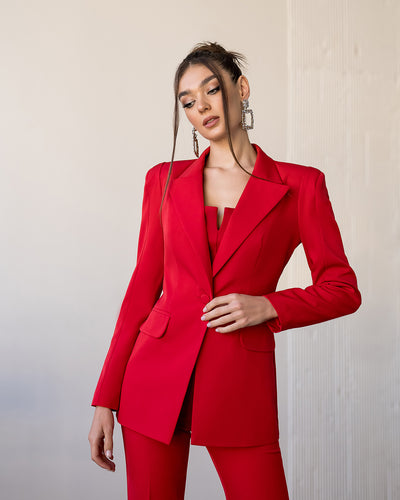 Red SINGLE-BREASTED SUIT 2-PIECE (ARTICLE 354)