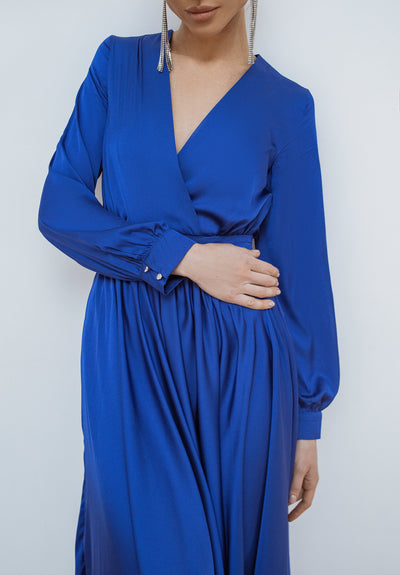 Blue midi long sleeve dress (article C393)