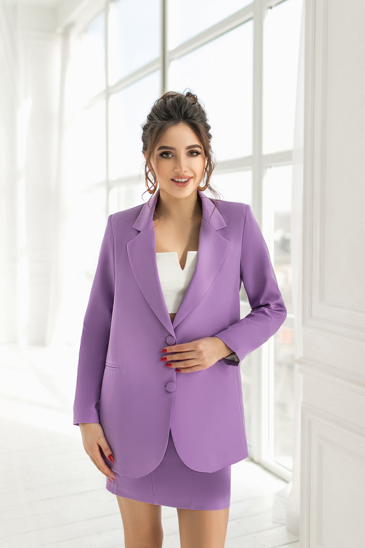 Lavender Two-piece suit: lined jacket and skirt (article 283)