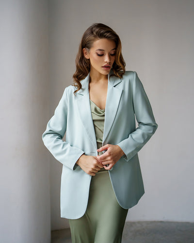 Olive 2-button single-breasted blazer (article 283/1)