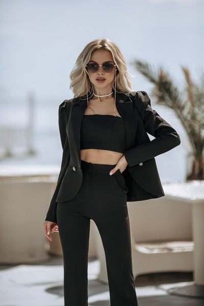 Black DOUBLE BREASTED SUIT 2-PIECE (ARTICLE C333)