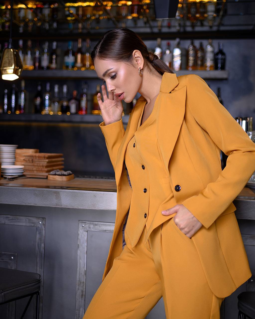 Mustard Office Slim-Fit 3-Piece Suit (article 033)
