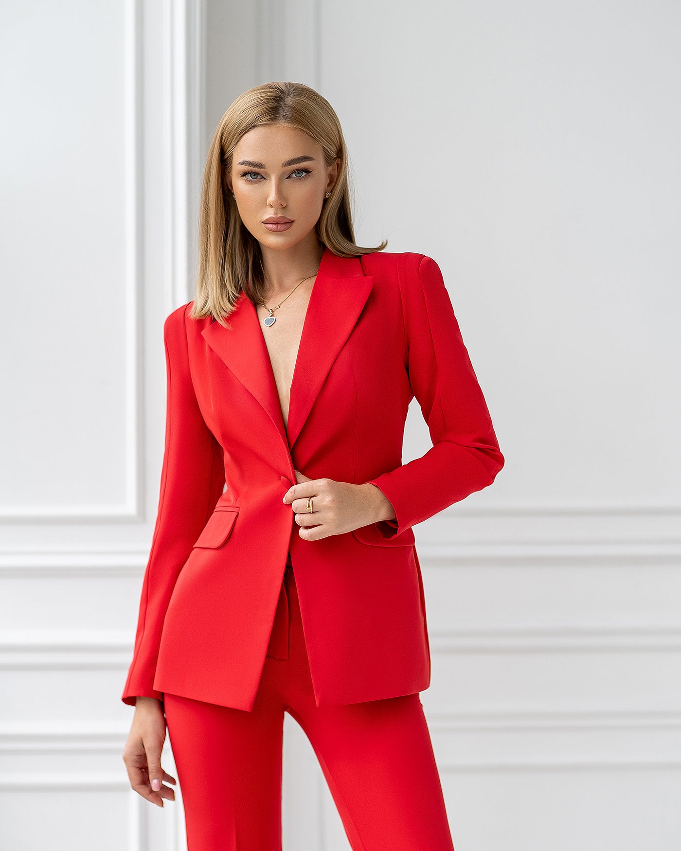 Red SINGLE-BREASTED SUIT 2-PIECE (ARTICLE 354)