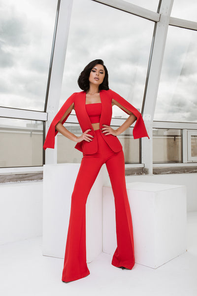 Red Slit Sleeve Suit 2-Piece (article C208)